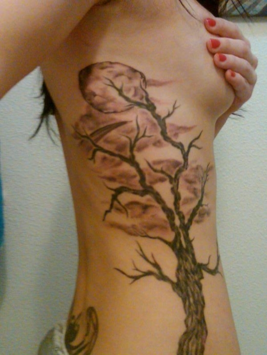Love Birds & Tree by Andy (Chachi) Blubaum | Anatomy Tattoo, NE Portland